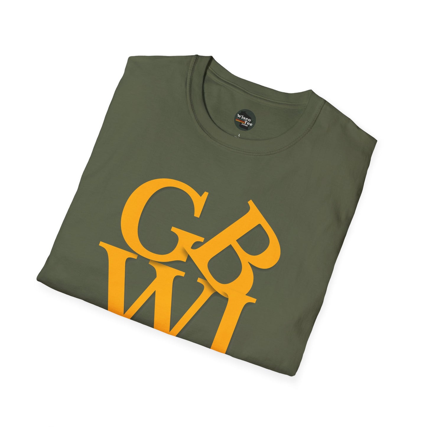 "GB WI" Love Stylish Unisex Softstyle T-Shirt - Vintage Green Bay Design