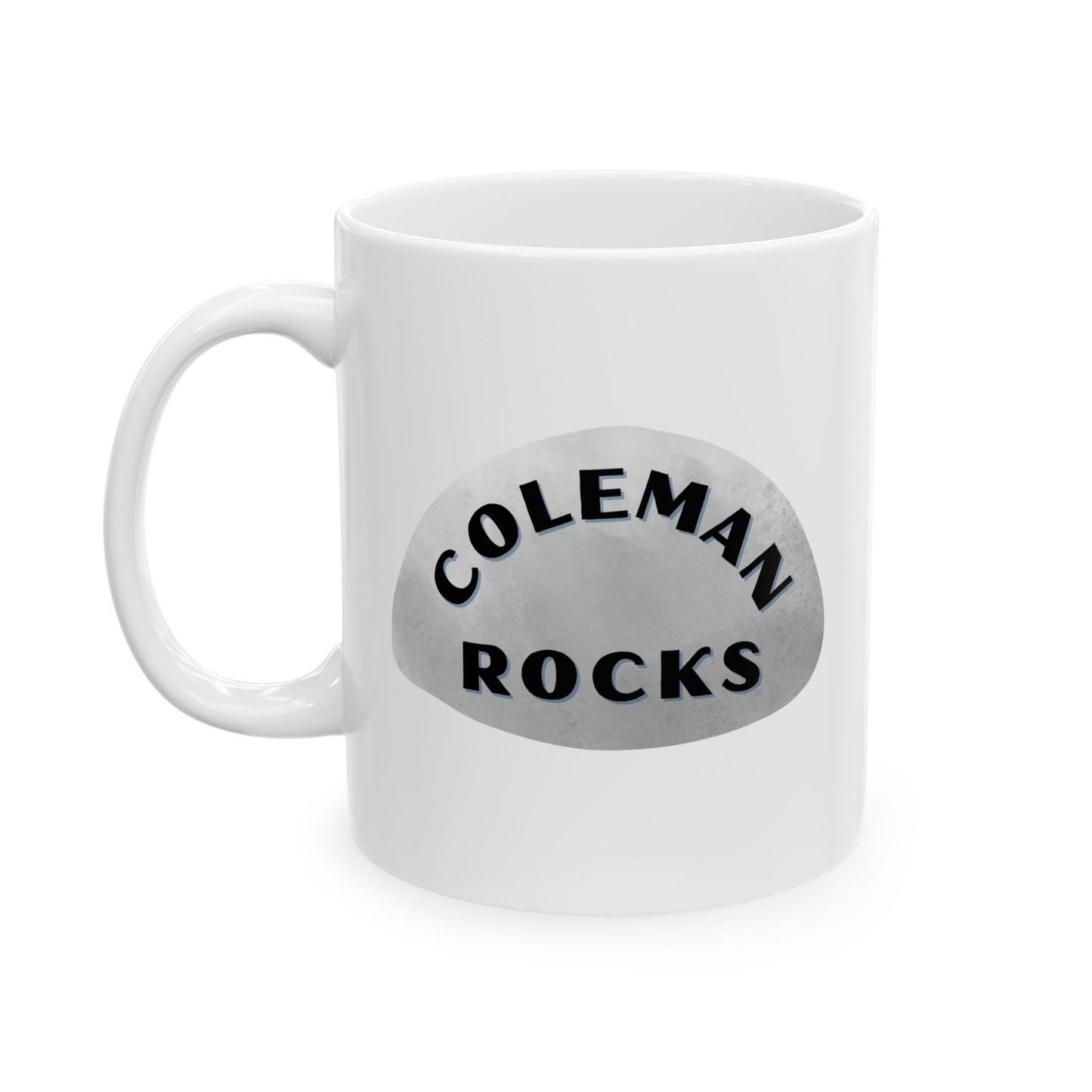 COLEMAN ROCKS Ceramic Coffee Mug - Unique Gift, Gray & White Design