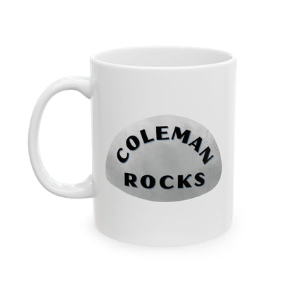 COLEMAN ROCKS Ceramic Coffee Mug - Unique Gift, Gray & White Design