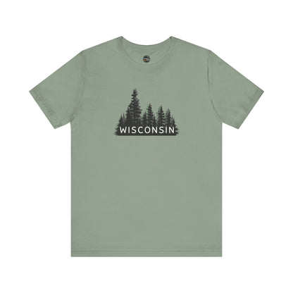 Wisconsin Forest Graphic Unisex Tee - Nature Inspired Short Sleeve Shirt