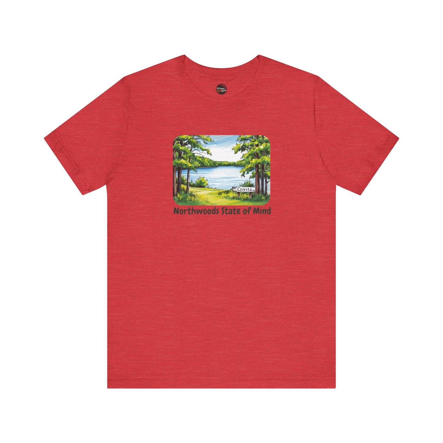 Crivitz Northwoods State of Mind Unisex Tee - Lake and Tree Design in Crivitz, Wisconsin