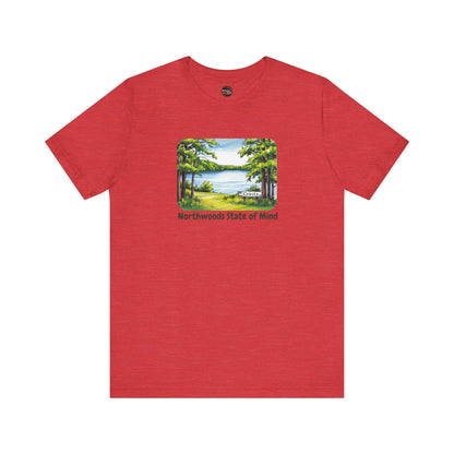 Crivitz Northwoods State of Mind Unisex Tee - Lake and Tree Design in Crivitz, Wisconsin