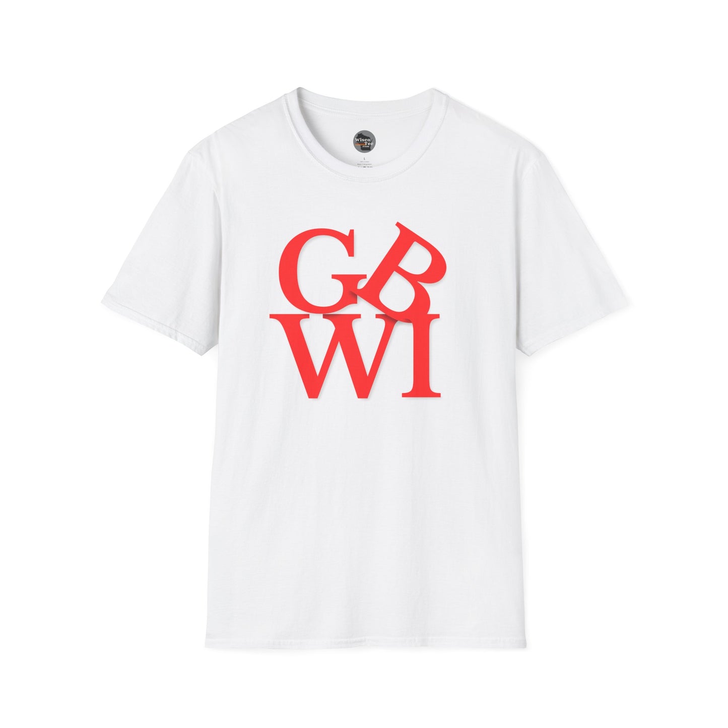 "GB WI" Love Stylish Unisex Softstyle T-Shirt - Vintage Green Bay Design