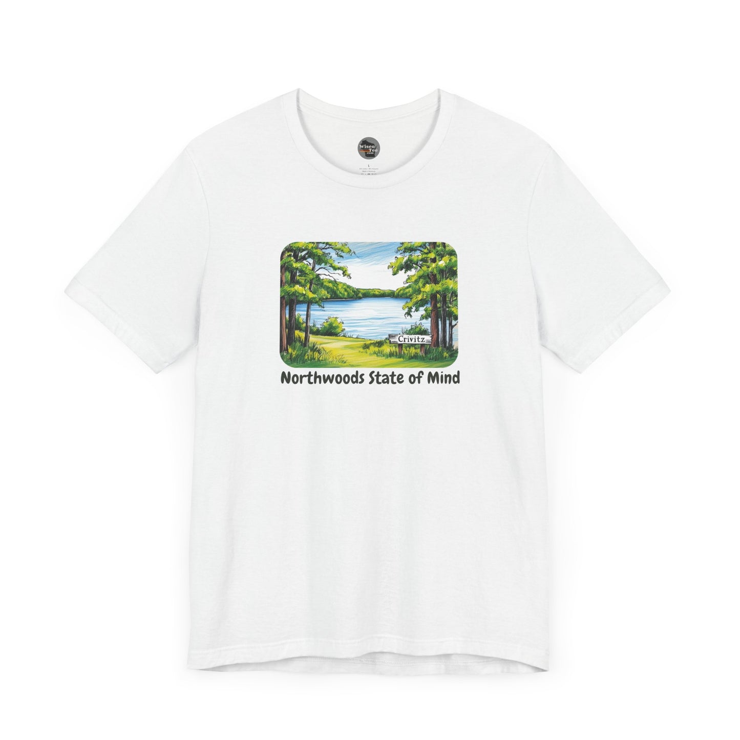 Crivitz Northwoods State of Mind Unisex Tee - Lake and Tree Design in Crivitz, Wisconsin
