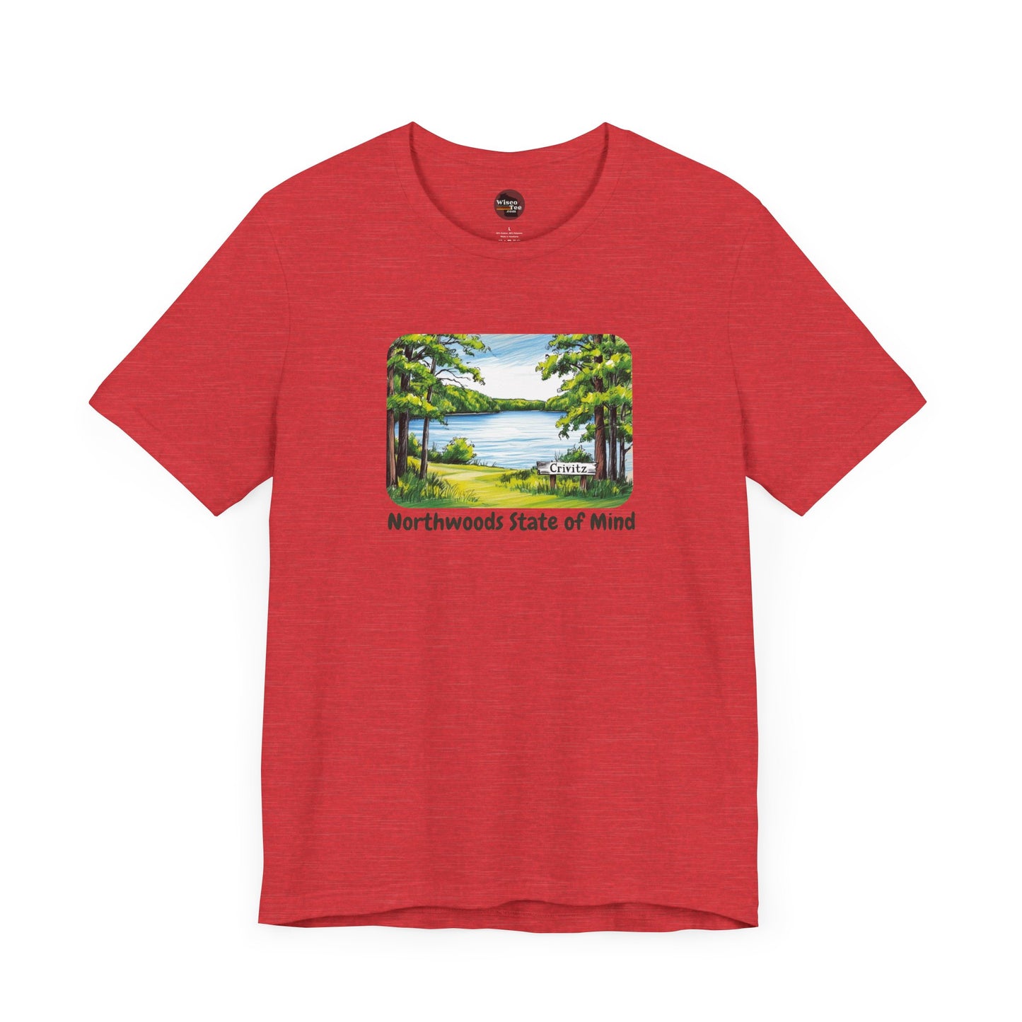 Crivitz Northwoods State of Mind Unisex Tee - Lake and Tree Design in Crivitz, Wisconsin