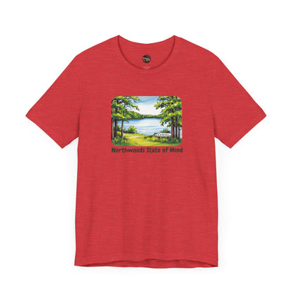 Crivitz Northwoods State of Mind Unisex Tee - Lake and Tree Design in Crivitz, Wisconsin