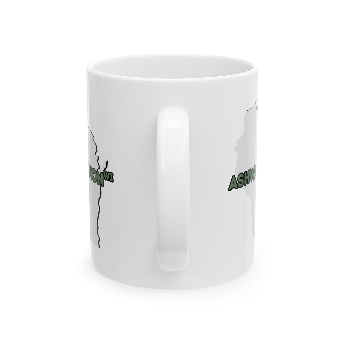 Ashwaubenon WI - Ceramic Coffee Mug - Unique Gift, Gray & White Design