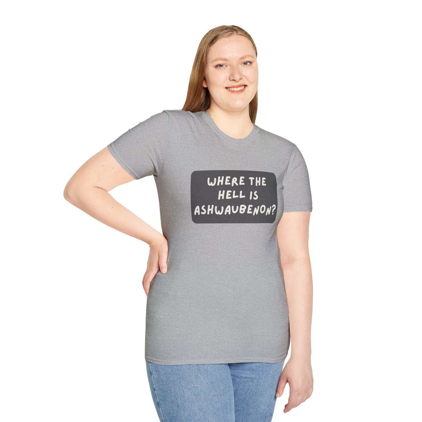 "Where the Hell is Ashwaubenon" Unisex Softstyle T-Shirt - Casual Comfort for Every Occasion
